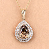 IGI Certified 2.01 Carat Genuine Brown Diamond Center and 0.29cttw White Diamond 18K Yellow Gold Pendant (2.30cttw)