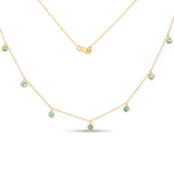 0.90 Carat Genuine Zambian Emerald 10K Yellow Gold Necklace