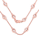 14K Rose Gold Plated 4.50 Carat Genuine Morganite .925 Sterling Silver Necklace