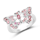 0.83 Carat Genuine Pink Tourmaline .925 Sterling Silver Ring