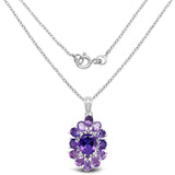 7.24 Carat Genuine Amethyst .925 Sterling Silver Pendant