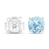 2.10 Carat Genuine Blue Topaz .925 Sterling Silver Earrings