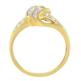 10K Yellow Gold Plated .925 Sterling Silver 1.0 Cttw Diamond Flower Cluster Open Halo Floral Ring (J-K Color, I2-I3 Clarity) - Size 6