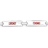 2.52 Carat Genuine Orange Sapphire .925 Sterling Silver Bracelet
