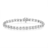 Sterling Silver Diamond Wave-Style Link Bracelet (0.5 cttw, I-J Color, I3 Clarity)