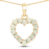 0.42 Carat Genuine Ethiopian Opal 10K Yellow Gold Pendant
