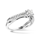 14K White Gold 5/8 Cttw Diamond Split Shank Engagement Ring  (G-H Color, VS2-SI1 Clarity) - Size 7