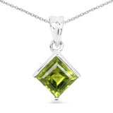 1.56 Carat Genuine Peridot .925 Sterling Silver Pendant