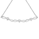 .925 Sterling Silver Diamond Accent Heart and Infinity 4â€-10â€ Adjustable Bolo Bracelet (I-J Color, I3 Clarity)