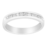18K White Gold 1/4 Cttw Channel Set Brilliant Round-Cut Diamond Classic 11 Stone Wedding Band Ring (E-F Color, I1-I2 Clarity) - Size 5