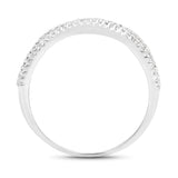 0.46 Carat Genuine White Diamond 14K White Gold Ring (F-G Color, SI Clarity)