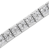 .925 Sterling Silver 2 Cttw Prong Set Round-Cut Diamond 4 Stone Box Link Bracelet (I-J Color, I3 Clarity) - 7.25"
