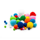 Lino Ponpon - 40-Piece Assorted Craft Ponpons for Arts & Crafts Projects