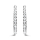 14K White Gold 5.00 Cttw Lab Grown Diamond Inside Out Hoop Earrings (F-G Color, VS1-VS2 Clarity)
