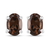3.14 Carat Genuine Smoky Quartz .925 Sterling Silver Jewelry Set