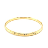 10k Yellow Gold Botanical Pattern Florentine Bangle