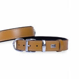 Doggie Comfort Leather Dog Collar Camel for Small Breeds 45cm