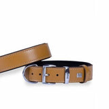 Doggie Comfort Leather Dog Collar Camel 3.5x55 cm