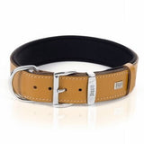 Doggie Comfort Leather Dog Collar Camel Adjustable 60 cm