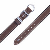 Doggie Comfort Leather Dog Collar Brown Durable Design 37-45cm