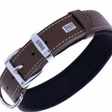 Doggie Comfort Leather Dog Collar Brown 3.5x60 cm