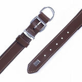 Doggie Comfort Leather Dog Collar Brown Adjustable 42-50cm