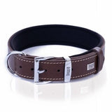 Doggie Comfort Leather Dog Collar Brown Adjustable 4x55cm