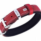 Doggie Comfort Leather Dog Collar Red Adjustable 2.5x45 cm