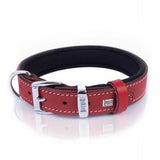 Doggie Comfort Leather Dog Collar Red Adjustable 2.5x45 cm