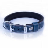 Doggie Comfort Leather Dog Collar Royal Blue 30-35cm