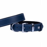 Doggie Comfort Leather Dog Collar Royal Blue 3.5x60 cm
