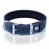 Doggie Comfort Leather Dog Collar Royal Blue 42-50cm