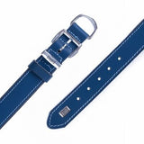 Doggie Comfort Leather Dog Collar Royal Blue 42-50cm