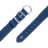 Doggie Royal Blue Comfort Leather Dog Collar 47-55cm
