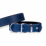 Doggie Comfort Leather Dog Collar Royal Blue 60cm