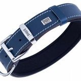 Doggie Comfort Leather Dog Collar Royal Blue 4x65 cm