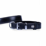Doggie Comfort Leather Dog Collar Black Padded 45cm