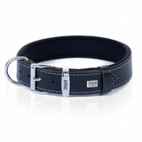 Doggie Comfort Leather Dog Collar Black Large Breed 3.5x55cm