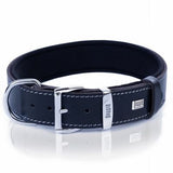 Doggie Comfort Black Leather Dog Collar Durable Design 60 cm