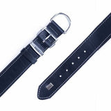Doggie Comfort Black Leather Dog Collar Durable Design 60 cm