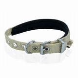 Doggie Comfort Woven Dog Collar Khaki 1.5x20-25 cm