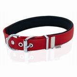 Doggie Comfort Woven Dog Collar Red Padded Adjustable 50cm