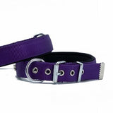 Doggie Comfort Purple Woven Dog Collar Adjustable 37-45cm