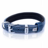 Doggie Comfort Leather Dog Collar Royal Blue Small 20-25cm