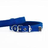 Doggie Fleece Padded Woven Dog Collar Royal Blue 1.5x20-25cm