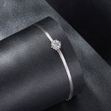 925 Sterling Silver Moissanite 0.50 Carat Bracelet with Pavé Setting and White Gold Plating for Women