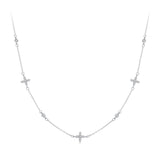925 Sterling Silver White Gold Plated CZ Pendant Necklace for Women