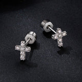 925 Sterling Silver Moissanite Earring 0.7x0.6cm for Women
