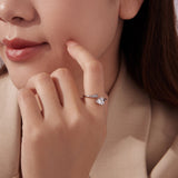 925 Sterling Silver Ring with Pavé Setting CZ, 0.6 cm Width, Style E for Women