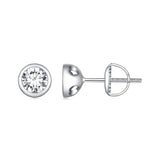 925 Sterling Silver 5.0mm Moissanite Earrings for Women